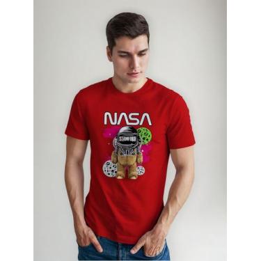 Imagem de Camiseta Masculina Manga Curta Em Algodão Nasa - mistermah, Vermelho, 