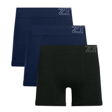Imagem de Kit 3 Cuecas Boxer Masculina Zee Rucci Microfibra Sem Costura Lisa - Z