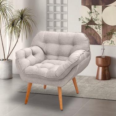 Imagem de Poltrona para Sala de Estar Pés Trapézio Miami Areia