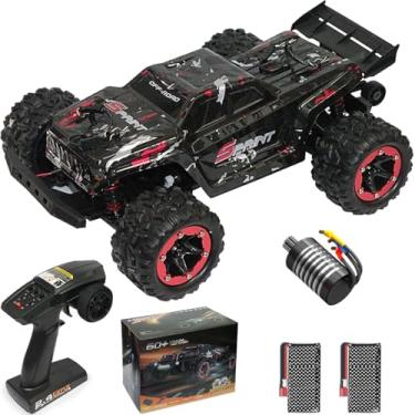 Imagem de KAIMIO 1:18 RC Truck 60KM/H High Speed Brushless RC Car RTR 4WD Monster Truck, All Terrain Off-Road Waterproof 2.4GHZ Hobby Grade RC Car for Beginners and Adults (1809PRO-Red)