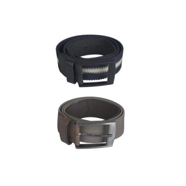 Imagem de Kit Cinto Esportivo Masculino Elástico Couro Resistente - Lander Calça