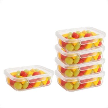 Imagem de Kit Marmita Fitness Pote Plastico 500ML com Trava Para Dietas Almoço J