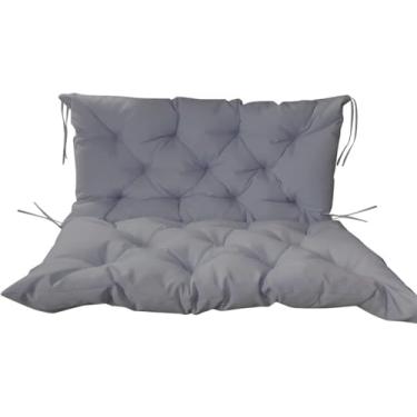 Imagem de Almofadas De Banco Externo Com Encosto, Almofadas De Banco De Substituição Reclináveis Impermeáveis De 2 Ou 3 Lugares Com Alças Para Móveis De Varanda De Jard, Gray, 100 * 100 * 10cm