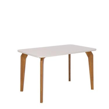 Imagem de Mesa para Sala de Jantar 130cm com Vidro Papaia Off White