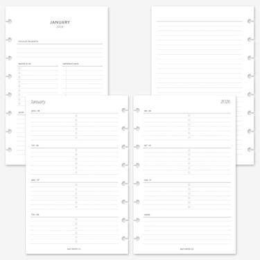 Imagem de MAY PAPER CO. 2026 Half Letter 2025 Week on Two Pages Weekly Planner Insert Agenda Refil para caderno de 8 discos Levenger Circa Junior, Arc by Staples, TUL Junior 14 x 21 (forrado com tarefas)