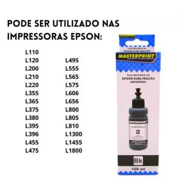 Imagem de Kit Tinta sublimática Azul Impressora L355 L365 L375 L395 L380 - Maste