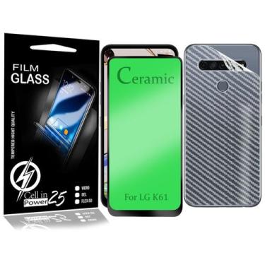 Imagem de Película 9d Cerâmica LG K61 LMQ630BAW 6.5 + pelicula de carbono verso 