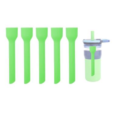 Imagem de 5 canudos de silicone compatíveis com copo infantil Brümate Leap de 340 g, canudos de silicone sem BPA, acessórios de palha fáceis de limpar para copo infantil Brümate Leap 340 g (verde)