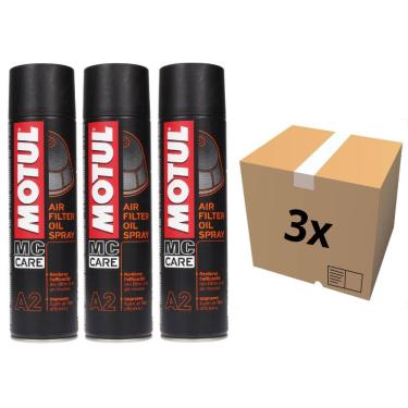 Imagem de Kit 3 Lubrificantes Filtro De Ar Moto Motul A2 Air Filter Oil Spray 400Ml 