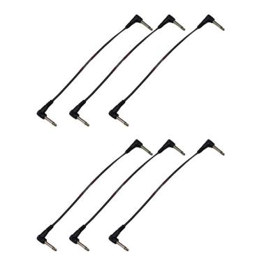 Imagem de Kit 6 Cabo P10 90º Em L Para Pedal Efeitos 25Cm Preto Mxt