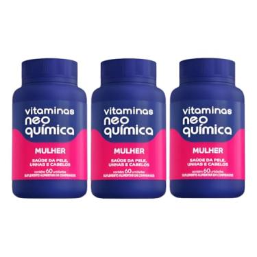 Imagem de Kit 3un Vitamina Neo Química Mulher Com 60 comprimidos, Pele, Unhas e Cabelos
