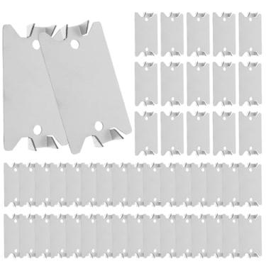 Imagem de 50 peças de placas de unhas para pregos, pinos pontiagudos de 15 x 3,8 cm, placa protetora de fio de cabo, placa protetora de fio de aço para proteção de encanamento e fiação (2,5 × 1,5 cm)