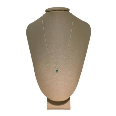 Imagem de Colar Diamantado Prata 925 Zircônia Cor Esmeralda P. Vecchio