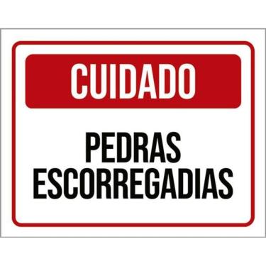 Imagem de Kit 3 Placas Cuidado Pedras Ecorregadias 36X46