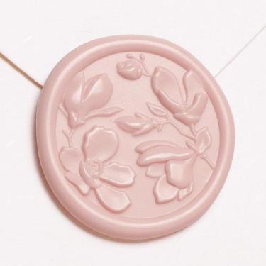 Imagem de Adesivos Wax Seal UNIQOOO 3D Magnolia Wedding 50 unidades de rosa blus