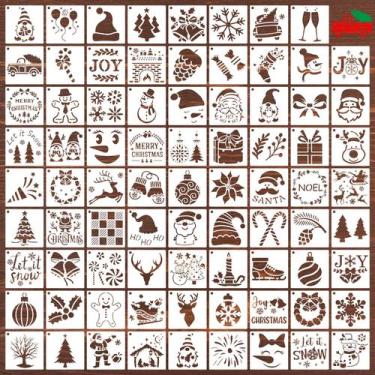 Imagem de Conjunto de estêncil DZXCYZ 80 peças de 10 x 10 cm, artesanato DIY de 