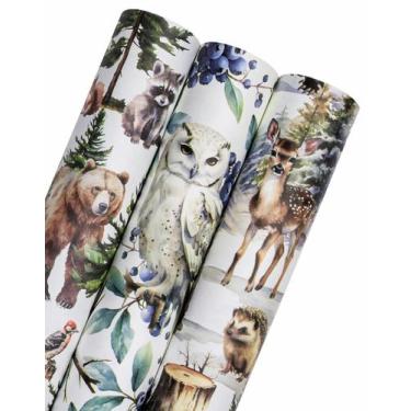 Imagem de Rolo de papel de embrulho de Natal WRAPAHOLIC Kraft 3 Rolls