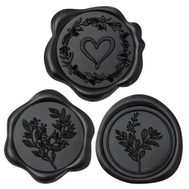 Imagem de Uwilowe, 60 peças de adesivos de cera preta, 3 designs, 3 cm