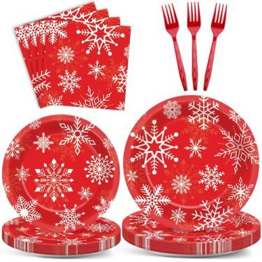 Imagem de Conjunto de talheres para festas de Natal ZOIIWA, 200 unidades descart