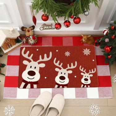 Imagem de Conjunto de tapetes de porta de Natal Moucuny Deer Nature Coir Rug