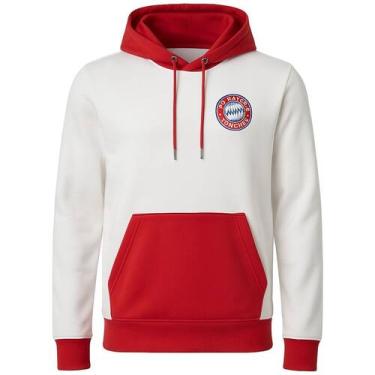 Imagem de Blusa Masculina Moletom Bayern Munchen Branca Balboa, Branco, Vermelho