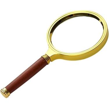 Imagem de Lupas 20x Cabo De Madeira Lupa Leitura Portátil 100mm Lente Grande Para Idosos E Crianças Inspeção De Leitura
