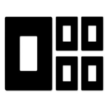 Imagem de Art Plates - Placa de interruptor sem parafusos superdimensionada - 14 cm x 8,9 cm - Estilo Jumbo 1 Gang Decorator GFCI - Policarbonato inquebrável - Placa de cobertura para interruptor de luz sem