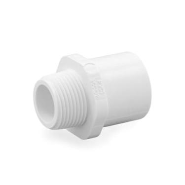 Imagem de Encaixe de tubo adaptador macho PVC – soquete deslizante Schedule 40 x conector MNPT – Encaixe de PVC resistente para encanamento, linhas de água e sistemas de irrigação (MNPT de 2,5 cm x 1-1/10.2 cm