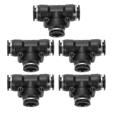 Imagem de HARFINGTON 5 peças de acessórios de pressão para conectar tubo de 1/2 polegada OD T T T mangueira de ar de conexão rápida kit de encaixe pneumático reduzindo 3 maneiras conector de bloqueio de