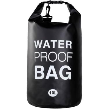 Imagem de Bolsa Mochila 10L à Prova d’Água Preta – Saco Estanque PVC Durável para Proteger Celular, Roupas e Equipamentos em Atividades Aquáticas | PRETO