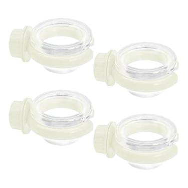 Imagem de Gralara Conjunto de 4 comedouros e bebedouros transparentes e versáteis para pássaros, ideais para pendurar na parede, Branco