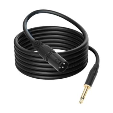 Imagem de NonMiFyR /4 Cabo de áudio Macho 6,35 para XLR Macho - Cabo de Microfone - Conexão de Sinal Mono Duplo para Home Theater - Som de Palco, 3m