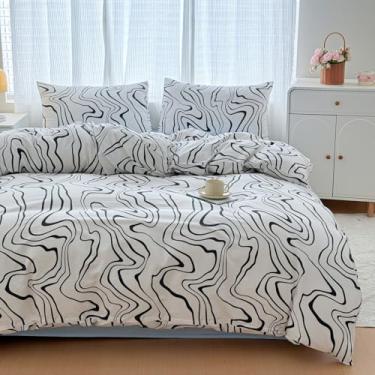 Imagem de BlueBlue Conjunto de capa de edredom infantil, jogo de cama 100% algodão para crianças, adolescentes, meninos, meninas, 1 capa de edredom e 2 fronhas, estampa de desenho animado (área de rocha, casal