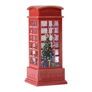 Imagem de Lanterna de globo de neve de Natal,Lanterna de globo de neve,Cabine telefônica com lanterna brilhante | Peça central de mesa, lanterna de água globo de neve iluminada, ornamento de festival para adult