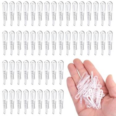 Imagem de 170 peças de clipes de jacaré de plástico transparente em forma de U, clipes de jacaré de plástico com dentes camisa clipe dobrável camisa clipe de fixação clipe de embalagem em forma de U prendedores