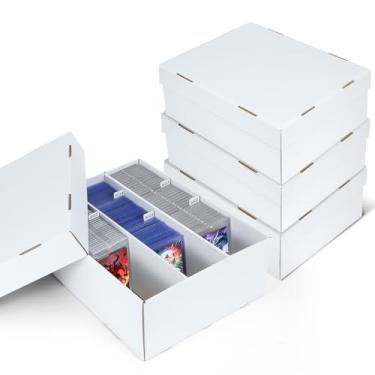 Imagem de MnnktClair 4 Pack Trading Card Storage Box - 3 Rows Divided Cardboard Case, Compatible with Top Loader One Touch for Sports Card Storage