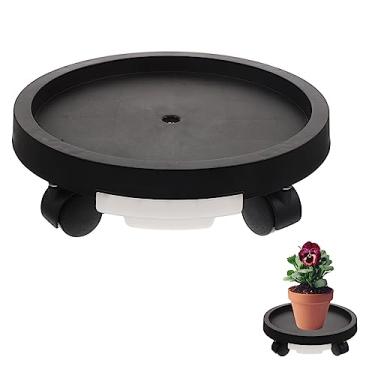 Imagem de YYBOES Suporte de vaso com rodízios para plantas com rodas em vaso de flores em vaso de flores bandejas de jardinagem placa de base bandejas de vaso de plantas bandeja de vaso de flores bases de vaso
