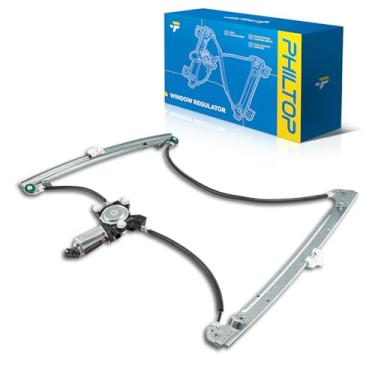 Imagem de PHILTOP 741-823 Regulador de vidro elétrico dianteiro esquerdo do lado do motorista com motor compatível com Dodge Grand Caravan 2001-2003, Dodge Caravan 2001-2003, Chrysler Voyager 2001-2003