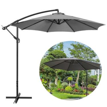 Imagem de Ombrelone Guarda Sol De Praia Jardim Lateral 3 Metros Grafit - Revomax