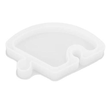 Imagem de Cuofyunl bandeja de silicone molde em forma de leque bandeja de armazenamento de lanche diy artesanato bandeja reutilizável molde para diy titular jóias bandeja de lanche de frutas