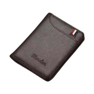 Imagem de Carteira Vertical Ultra-Fina Minimalista Para Homens, Suporte De Cartã