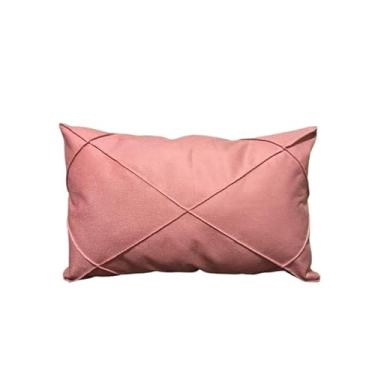 Imagem de Almofadas Suede Drapeada 30x50cm Confortáveis para Sofá,Sala,Quarto, com Refil de Silicone,Ideal para Moradores e Amantes de Decoração(4,ROSE)