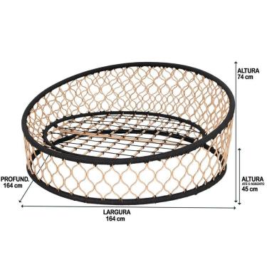 Imagem de 1 Chaise Com Almofadas Em Alumínio Bronze Corda Náutica
