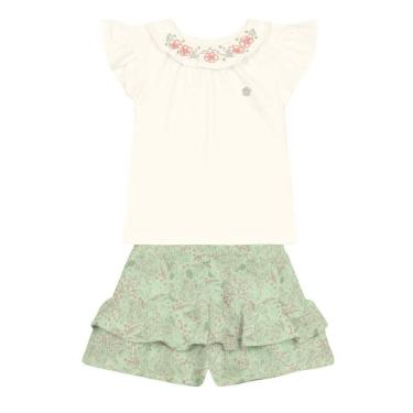 Imagem de Conjunto infantil menina bordado floral Mundi