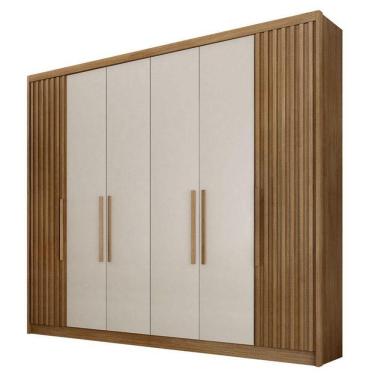 Imagem de Guarda Roupa Casal Ripado Bolonha 6 Portas 6 Gavetas Cumaru 25 Fendi – Novo Horizonte