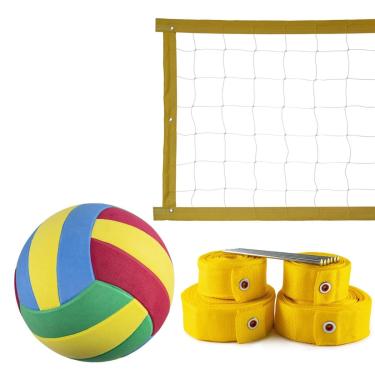 Imagem de Kit Rede de Vôlei 8 metros + Marcação Amarelo + Bola-Unissex