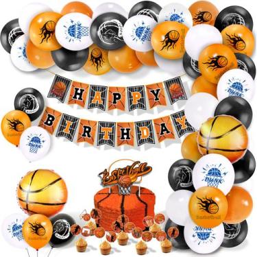 Imagem de Conjunto de decorações de festa de aniversário com tema de basquete, 5