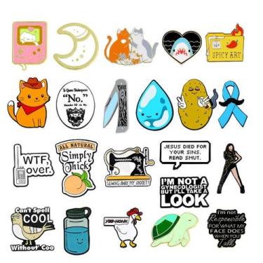 Imagem de Conjunto de broches Funny Cartoon Quote Creative Alloy Enamel - yiweis