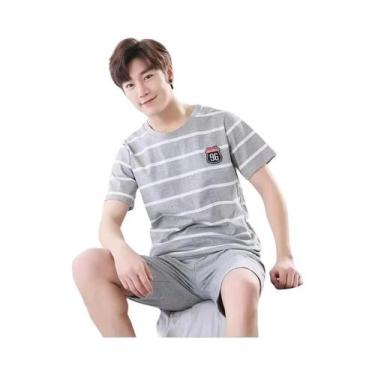 Imagem de Conjunto De Pijamas De Verão Para Meninos Adolescentes Com Camiseta De