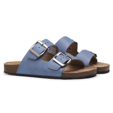 Imagem de Sandália Papete Rasteira Moda Casual Couro Feminino Masculino Com Five